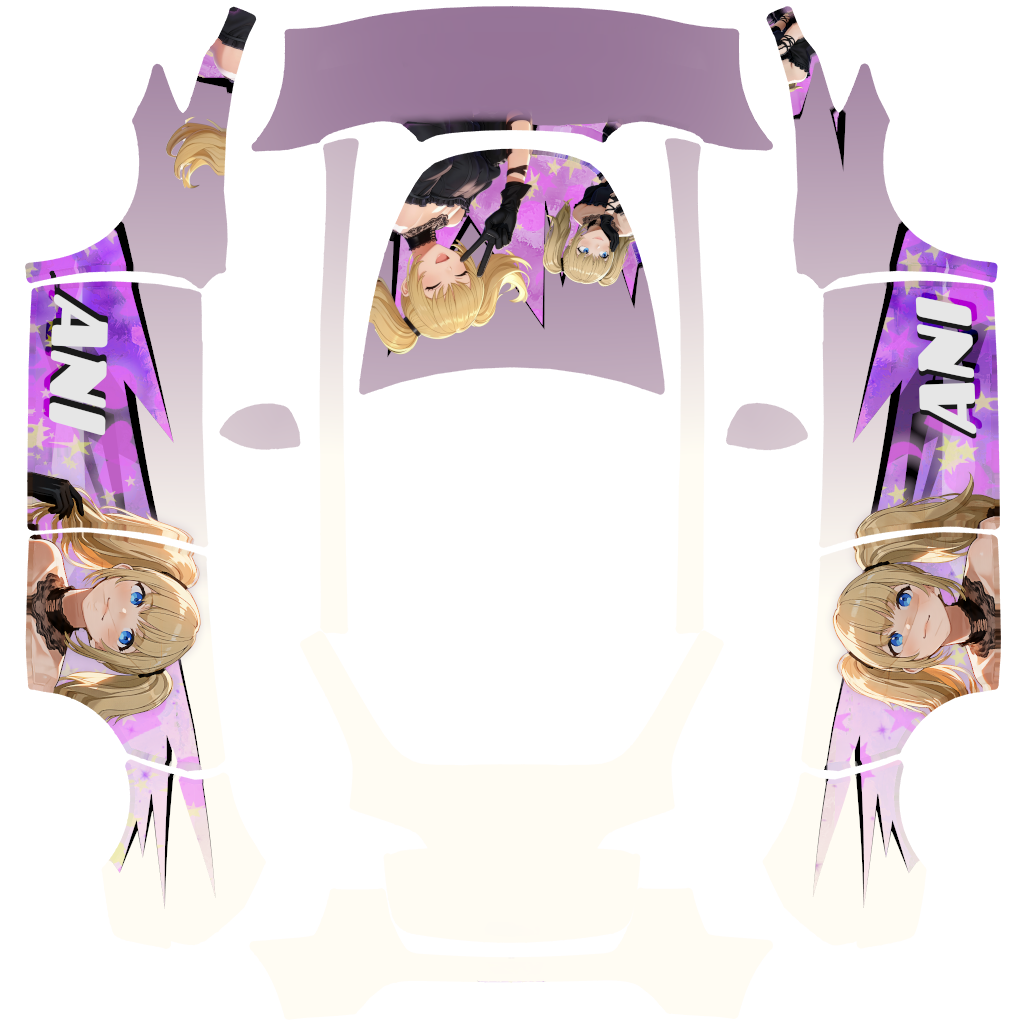 Model Y anime custom wrap PNG template